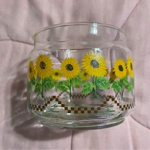 vintage sunflower design glass decor piece
